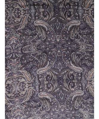 Grey Multicolour Paisley Print Wool Shawl (70X200 cm) 4