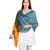Grey/Yellow Dotted Print Wool Shawl (70X200 cm)