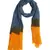Grey/Yellow Dotted Print Wool Shawl (70X200 cm)