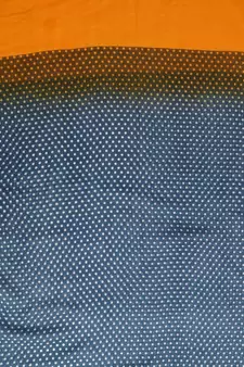 Grey/Yellow Dotted Print Wool Shawl (70X200 cm)