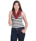 Maroon/Black Modal Wool Stole (50X180 cm)