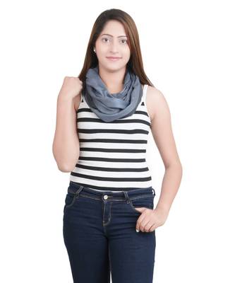Grey/Black Modal Wool Stole (50X180 cm) 1