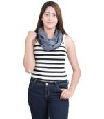 Grey/Black Modal Wool Stole (50X180 cm)