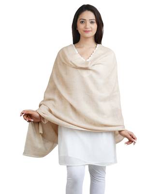 Beige Chasmebulbul Fine Wool Shawl (70X200 cm) 1