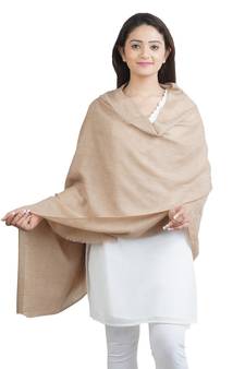 Beige Paisley Fine Wool Shawl (70X200 cm)