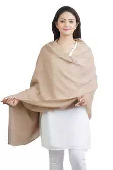 Beige Paisley Fine Wool Shawl (70X200 cm)