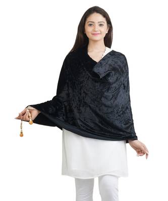 Black Velvet Shawl (65X200 cm) 1