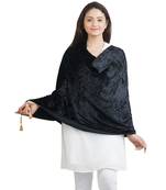 Black Velvet Shawl (65X200 cm)