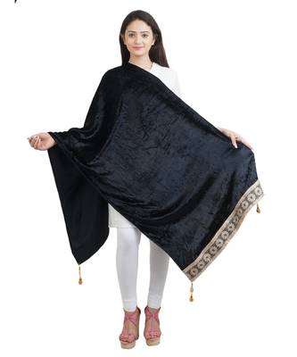 Black Velvet Shawl (65X200 cm) 3