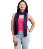 Purple/Black Paisley Jacquard Viscose Stole (25X180 cm)