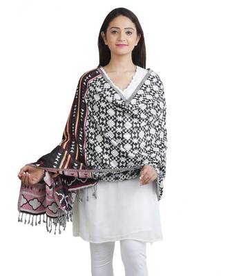 Multicolour Geometric Design Viscose Shawl (70X200 cm) 1