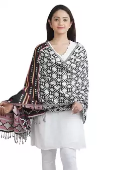 Multicolour Geometric Design Viscose Shawl (70X200 cm)