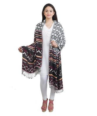 Multicolour Geometric Design Viscose Shawl (70X200 cm) 2