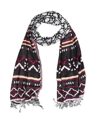 Multicolour Geometric Design Viscose Shawl (70X200 cm) 4