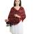 Maroon/Black Floral Viscose shawl (70X200 cm)