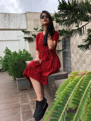 Maroon paisly dress 1