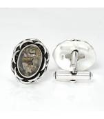 Smoky Quartz Gemstone Silver Jewelry Cufflinks Stnd