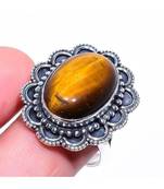 Luxurious Tiger'S Eye Ethnic Silver Jewelry Ring Size 9.5 Ar3592