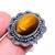 Luxurious Tiger'S Eye Ethnic Silver Jewelry Ring Size 9.5 Ar3592