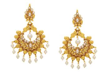 Beautiful Pearls Chand Bali Hangings 1