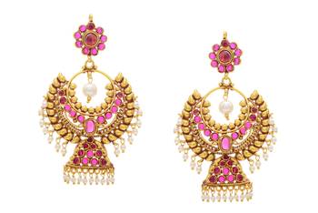 Beautiful Pearls Chand Bali Hangings 1