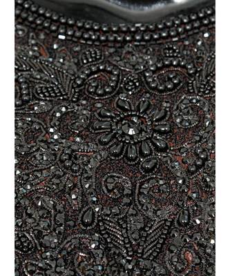 Red Embroidered Beads Embellished Arabian Traditional Chiffon Kaftan Farasha 3