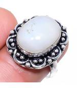 Rainbow Moonstone Gemstone Silver Jewelry Ring Size 7