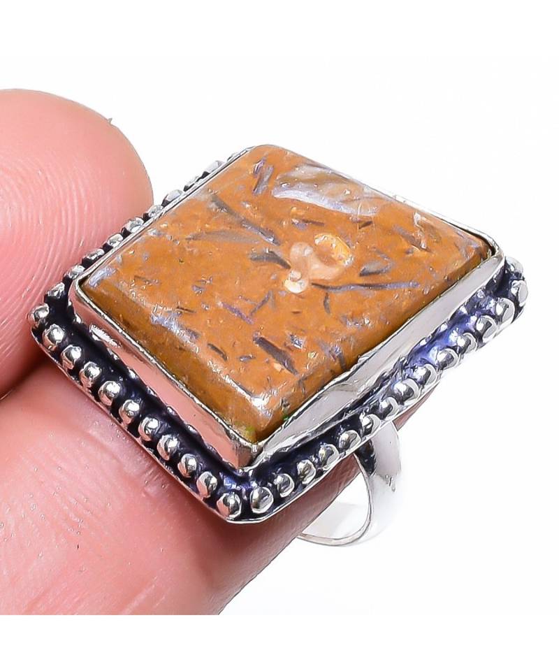 Boulder Opal Gemstone Silver Jewelry Ring Size 8