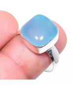 Blue Onyx Gemstone Ethnic Silver Jewelry Ring Size 9