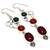 Carnelian, Garnet,Black Onyx  Silver Jewelry Earring 2.88