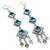 Blue Topaz Gemstone Ethnic  Silver Jewelry Earring 2.56"