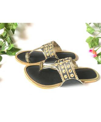 Mystic Black Gold Filigree Kolapuri 3