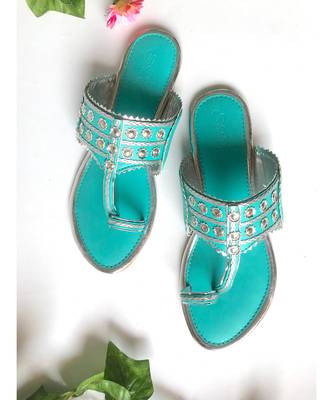 Turquoise Silver filigree Kolapuri 2
