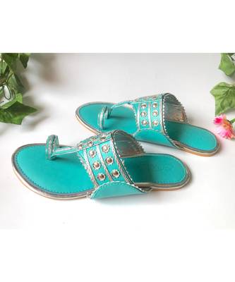 Turquoise Silver filigree Kolapuri 3