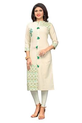 White printed cotton kurti 1