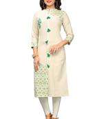 White printed cotton kurti