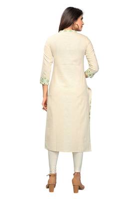 White printed cotton kurti 2
