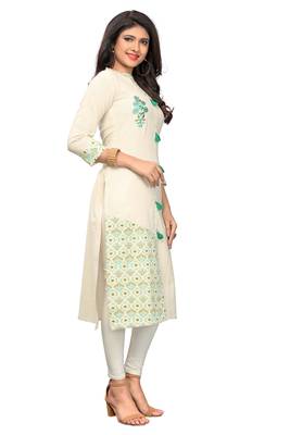 White printed cotton kurti 3