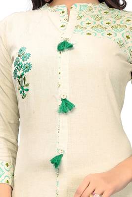 White printed cotton kurti 5