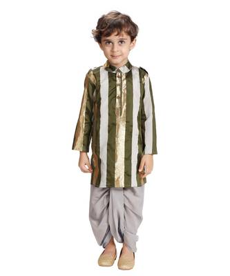 Emerald Stripe Dhoti Kurta Set 1