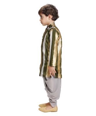Emerald Stripe Dhoti Kurta Set 3