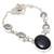 Black Onyx, White Topaz  Silver Jewelry Necklace 18 Inches