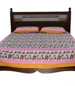 Multicolor Sanganeri Cotton Printed Double Bed Size Bedsheet