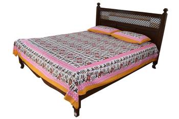 Multicolor Sanganeri Cotton Printed Double Bed Size Bedsheet 2