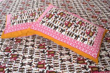 Multicolor Sanganeri Cotton Printed Double Bed Size Bedsheet 3