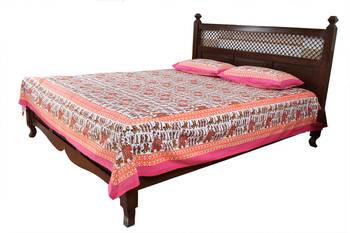 Multicolor Sanganeri Cotton Printed Double Bed Size Bedsheet 2