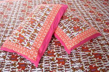 Multicolor Sanganeri Cotton Printed Double Bed Size Bedsheet 3