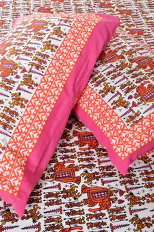 Multicolor Sanganeri Cotton Printed Double Bed Size Bedsheet