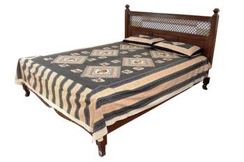 Black Sanganeri Cotton Printed Double Bed Size Bedsheet 2