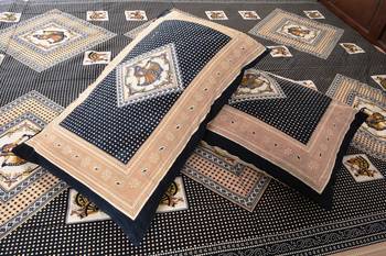 Black Sanganeri Cotton Printed Double Bed Size Bedsheet 3